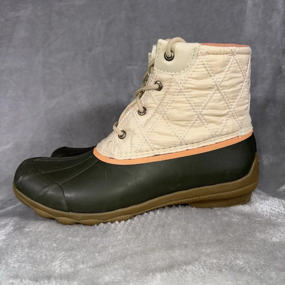 Sperry Syren Gulf Quilted Nylon‎ Pop Duck Boot Women's Microfleece Lined Size 10